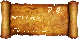 Pál Gergő névjegykártya